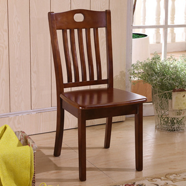 Silla lateral de madera maciza de estilo tradicional, silla de comedor con acabado mate para uso doméstico