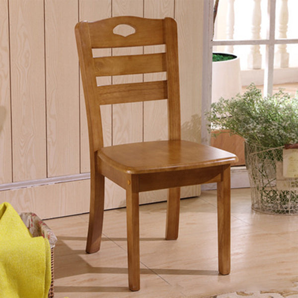 Silla lateral de madera maciza de estilo tradicional, silla de comedor con acabado mate para uso doméstico