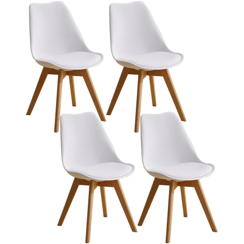 Sedia da casa scandinava sedia da pranzo in plastica in plastica con gambe in legno