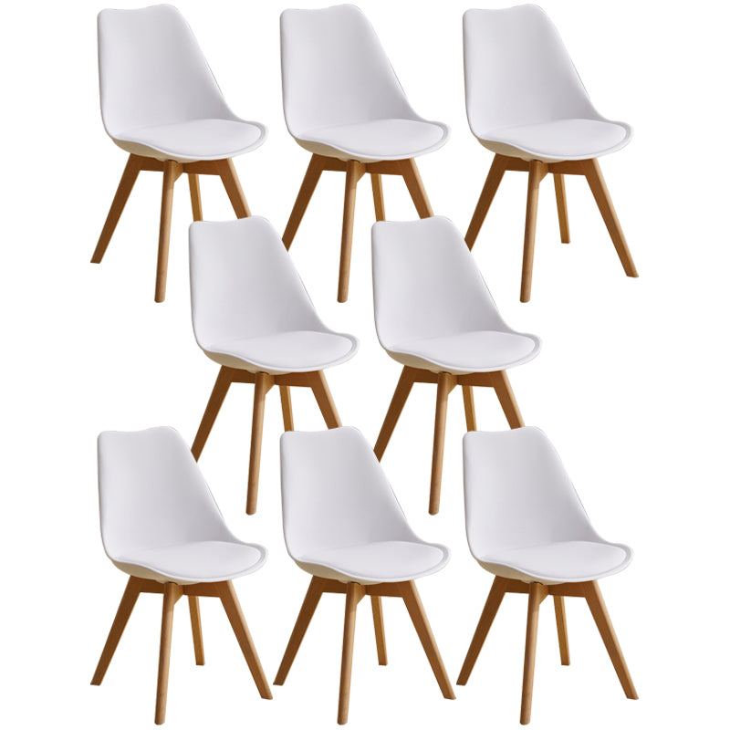 Sedia da casa scandinava sedia da pranzo in plastica in plastica con gambe in legno