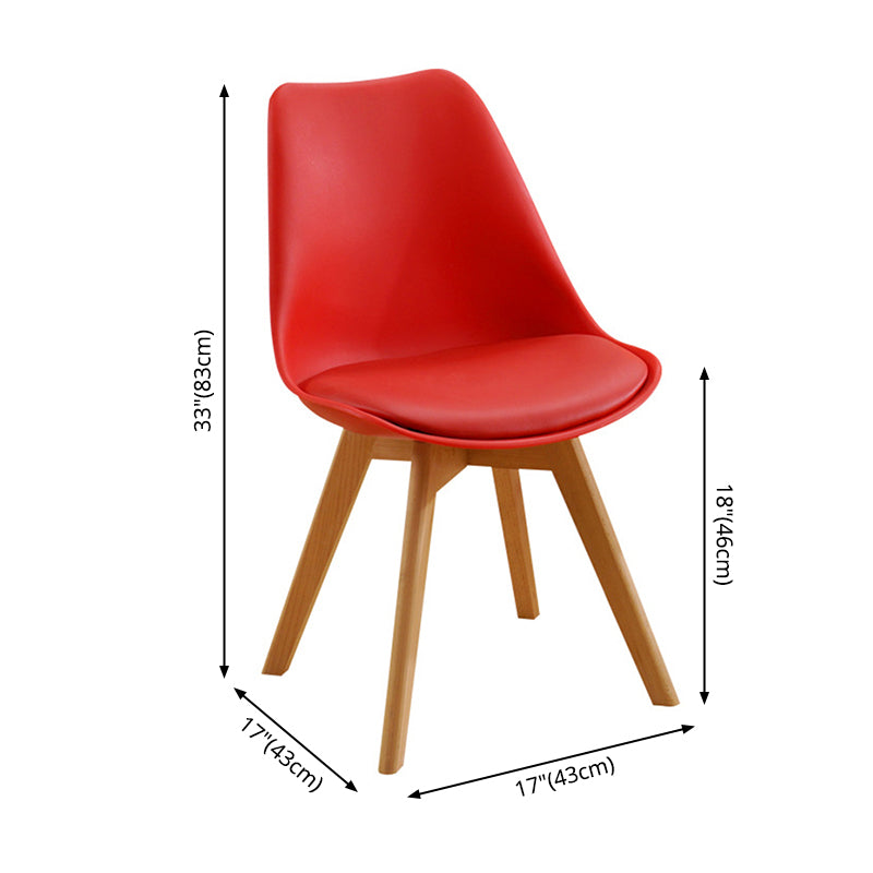 Sedia da casa scandinava sedia da pranzo in plastica in plastica con gambe in legno