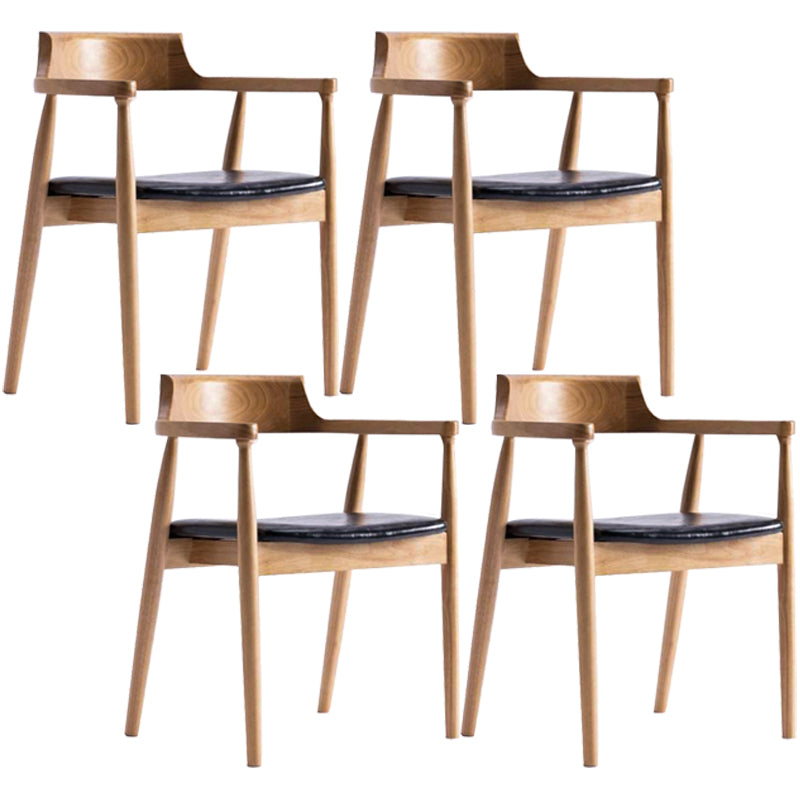 Chaise d'intérieur de style contemporain en bois massif, chaises latérales de salle à manger à dossier ouvert
