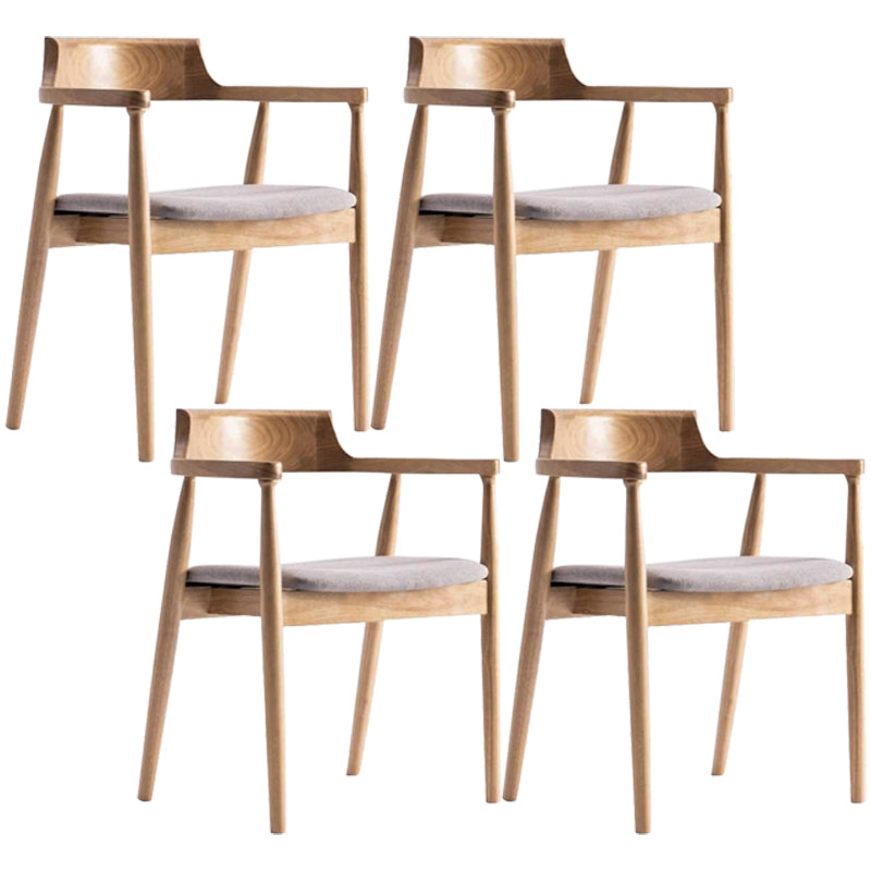 Chaise d'intérieur de style contemporain en bois massif, chaises latérales de salle à manger à dossier ouvert