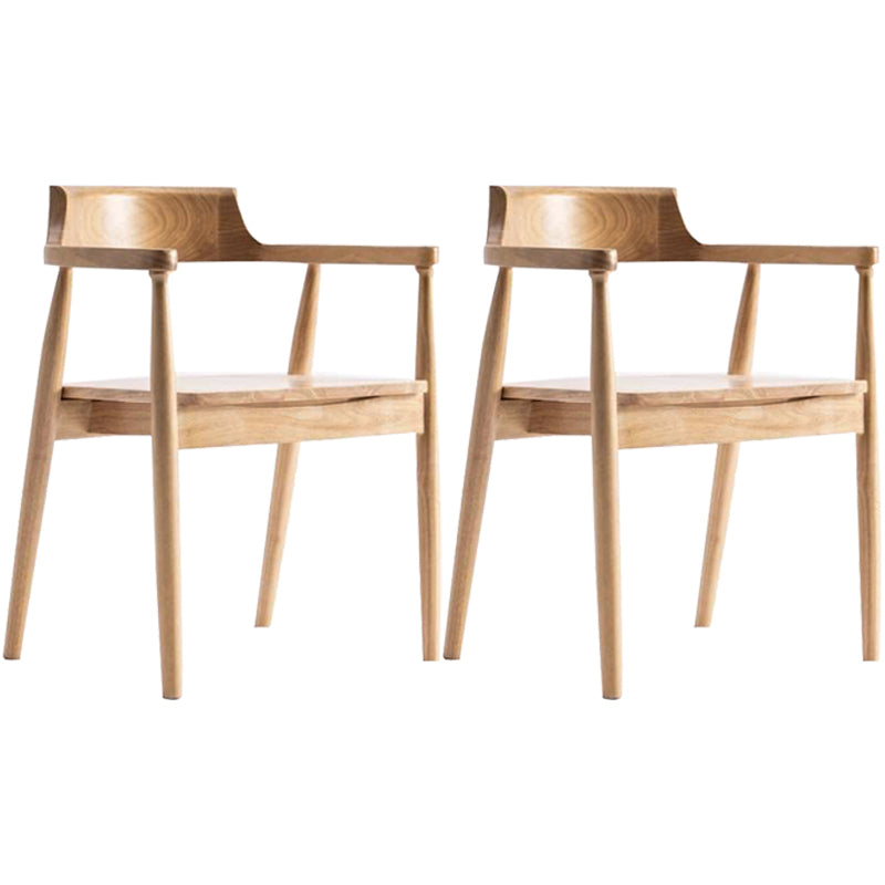 Chaise d'intérieur de style contemporain en bois massif, chaises latérales de salle à manger à dossier ouvert