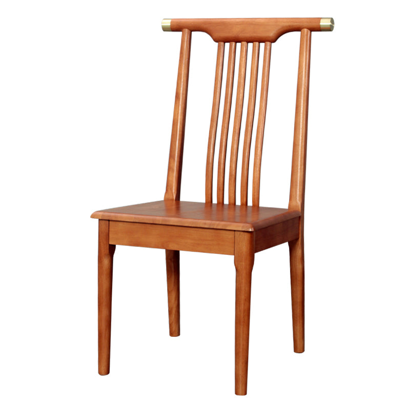 Chaises de salle à manger traditionnelles en bois massif, chaise latérale à dossier à lattes pour la maison