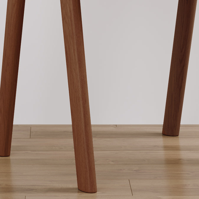 Contemporary Brown Kitchen Dining Arm Chair Wood Opening Back Dining Arm Chair