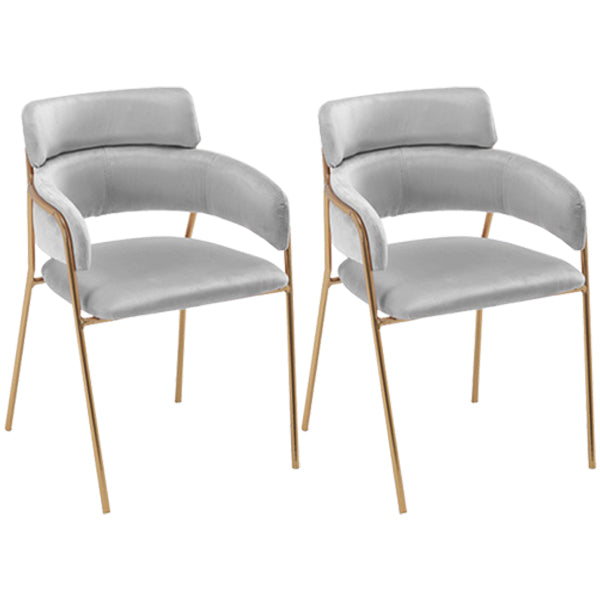 Chaise de salle à manger de cuisine en métal de style Glam, chaises latérales arrière ouvertes en cuivre