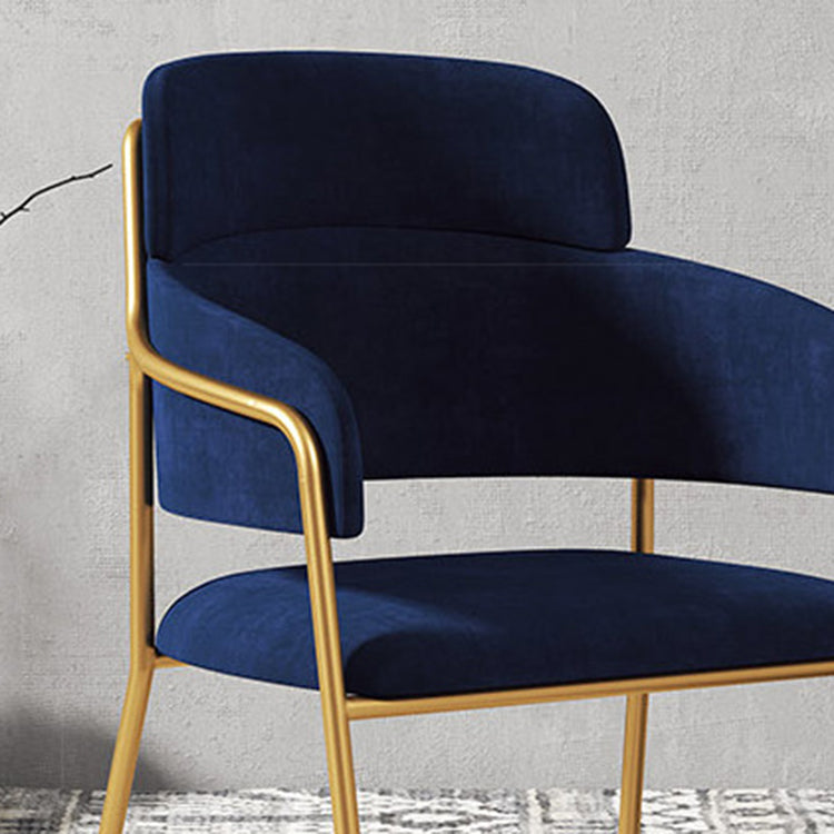 Chaise de salle à manger de cuisine en métal de style Glam, chaises latérales arrière ouvertes en cuivre
