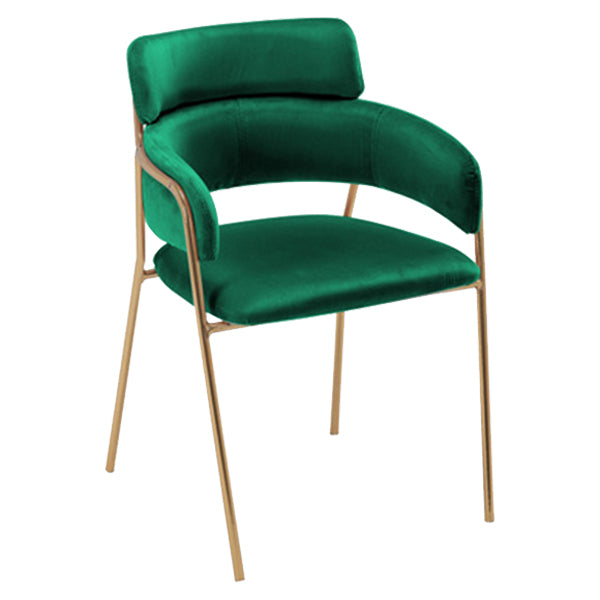 Chaise de salle à manger de cuisine en métal de style Glam, chaises latérales arrière ouvertes en cuivre