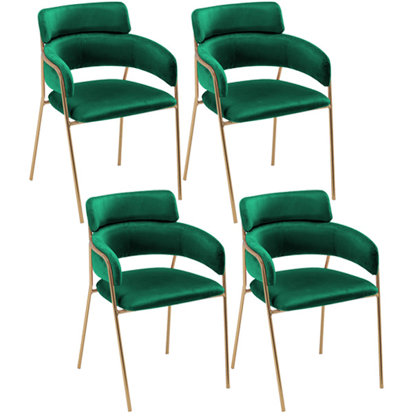 Chaise de salle à manger de cuisine en métal de style Glam, chaises latérales arrière ouvertes en cuivre