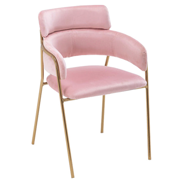 Chaise de salle à manger de cuisine en métal de style Glam, chaises latérales arrière ouvertes en cuivre
