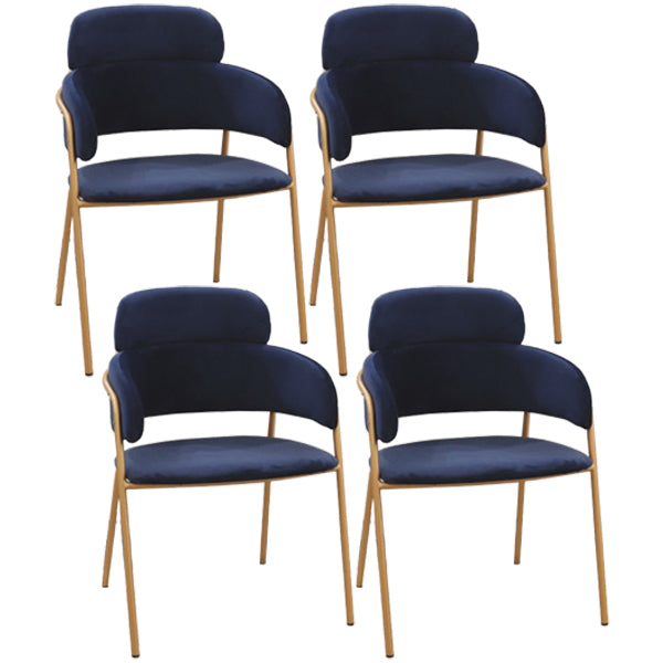 Chaise de salle à manger de cuisine en métal de style Glam, chaises latérales arrière ouvertes en cuivre