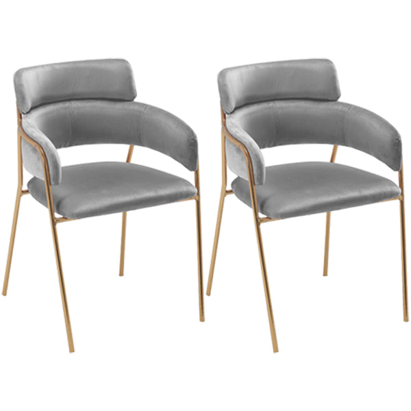 Chaise de salle à manger de cuisine en métal de style Glam, chaises latérales arrière ouvertes en cuivre