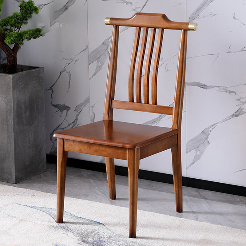 Chaise d'appoint traditionnelle en bois de 18 pouces de large, à dossier à lattes, pour usage domestique
