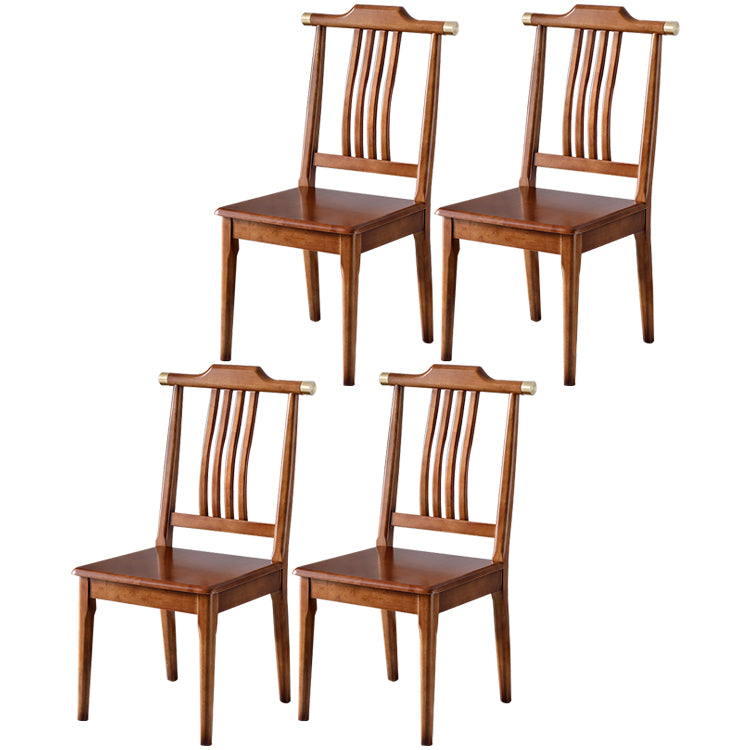 Chaise d'appoint traditionnelle en bois de 18 pouces de large, à dossier à lattes, pour usage domestique