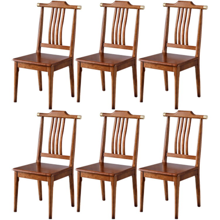 Chaise d'appoint traditionnelle en bois de 18 pouces de large, à dossier à lattes, pour usage domestique