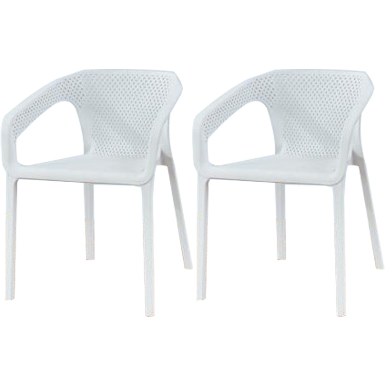Contemporary Style Dining Room Plastic Arm Chair Multicolor Stacking Dining Chair