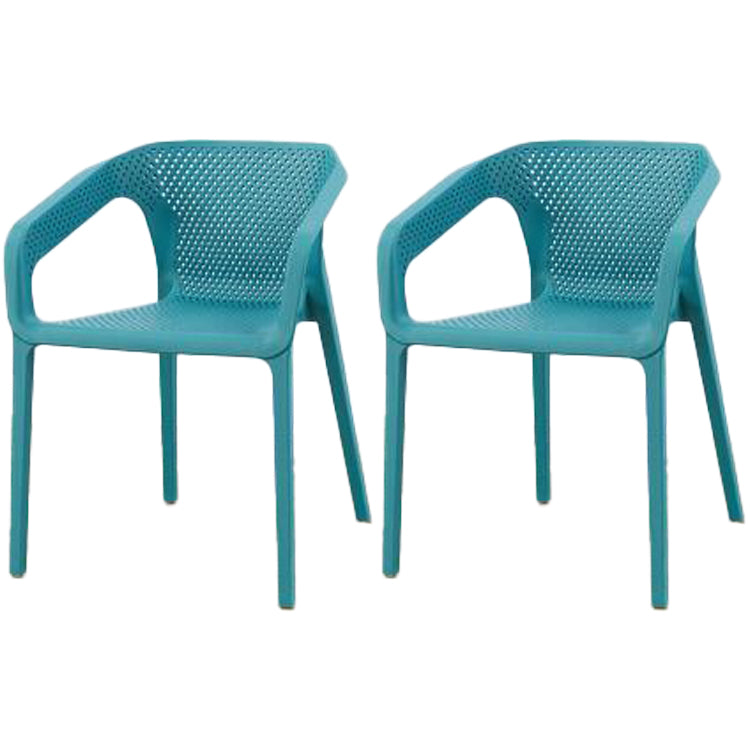 Contemporary Style Dining Room Plastic Arm Chair Multicolor Stacking Dining Chair