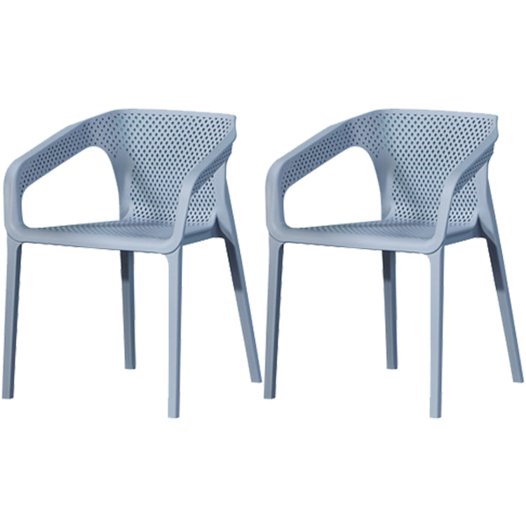 Contemporary Style Dining Room Plastic Arm Chair Multicolor Stacking Dining Chair