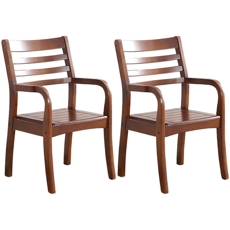 Fauteuil de salle à manger traditionnel en bois de 20 pouces de large, avec dossier en échelle, pour usage domestique