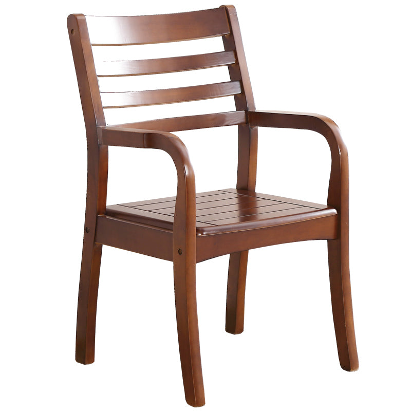Fauteuil de salle à manger traditionnel en bois de 20 pouces de large, avec dossier en échelle, pour usage domestique