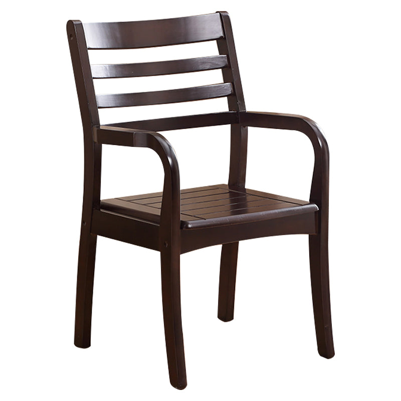 Fauteuil de salle à manger traditionnel en bois de 20 pouces de large, avec dossier en échelle, pour usage domestique