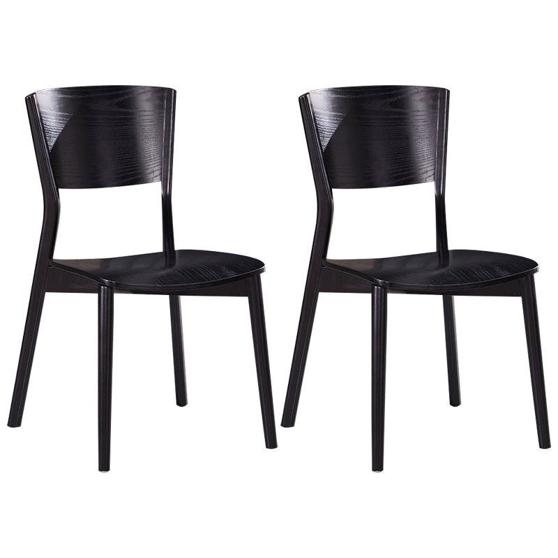 Modern Style Solid Wood Side Chair Matte Finish Open Back Dining Chair