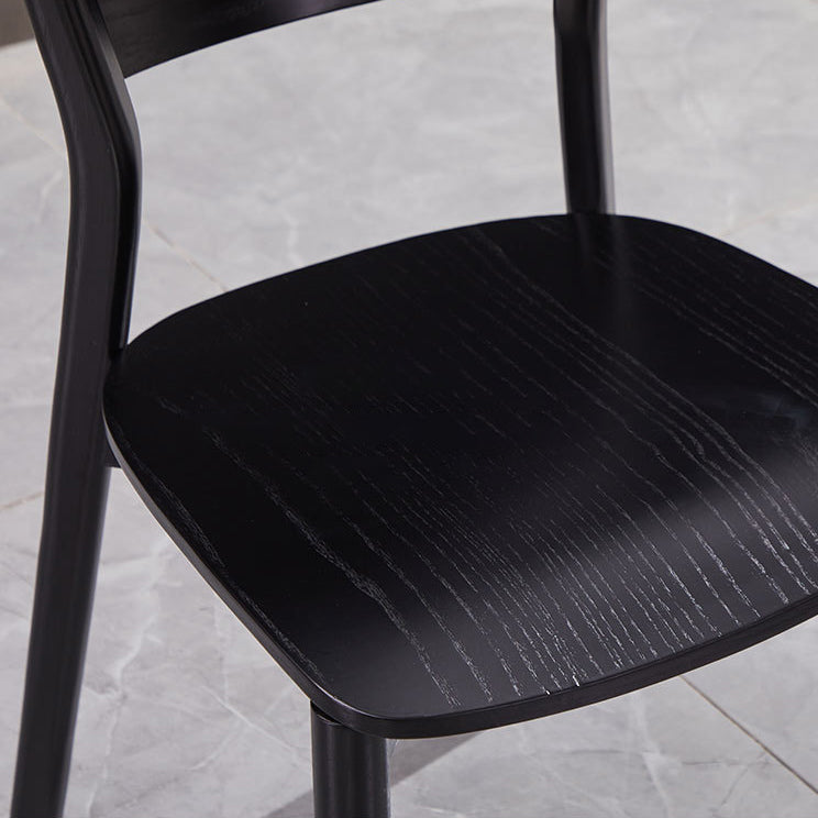 Modern Style Solid Wood Side Chair Matte Finish Open Back Dining Chair