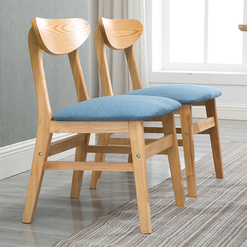 Chaise d'appoint à la maison contemporaine, chaise de salle à manger en bois à dossier ouvert rembourrée