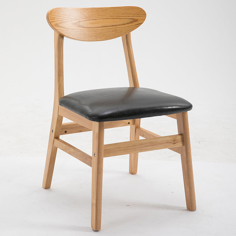 Chaise d'appoint à la maison contemporaine, chaise de salle à manger en bois à dossier ouvert rembourrée