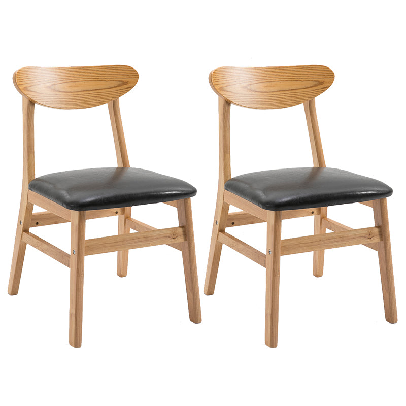 Chaise d'appoint à la maison contemporaine, chaise de salle à manger en bois à dossier ouvert rembourrée