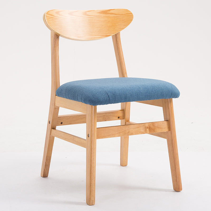 Chaise d'appoint à la maison contemporaine, chaise de salle à manger en bois à dossier ouvert rembourrée