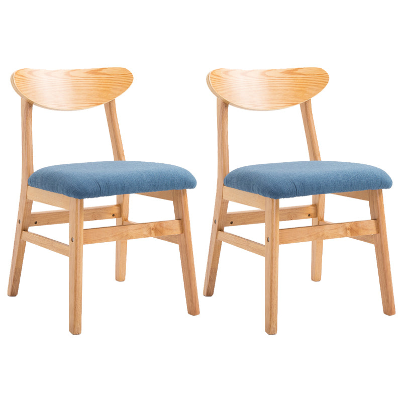 Chaise d'appoint à la maison contemporaine, chaise de salle à manger en bois à dossier ouvert rembourrée