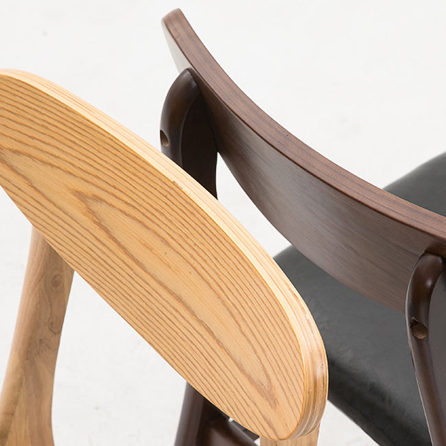 Chaise d'appoint à la maison contemporaine, chaise de salle à manger en bois à dossier ouvert rembourrée
