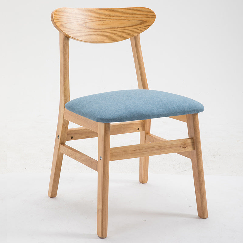 Chaise d'appoint à la maison contemporaine, chaise de salle à manger en bois à dossier ouvert rembourrée