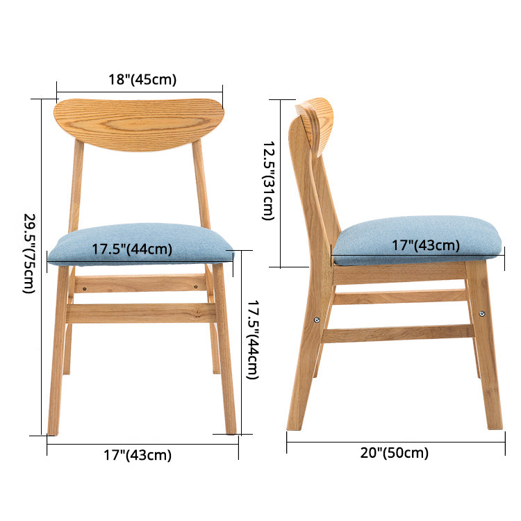 Chaise d'appoint à la maison contemporaine, chaise de salle à manger en bois à dossier ouvert rembourrée