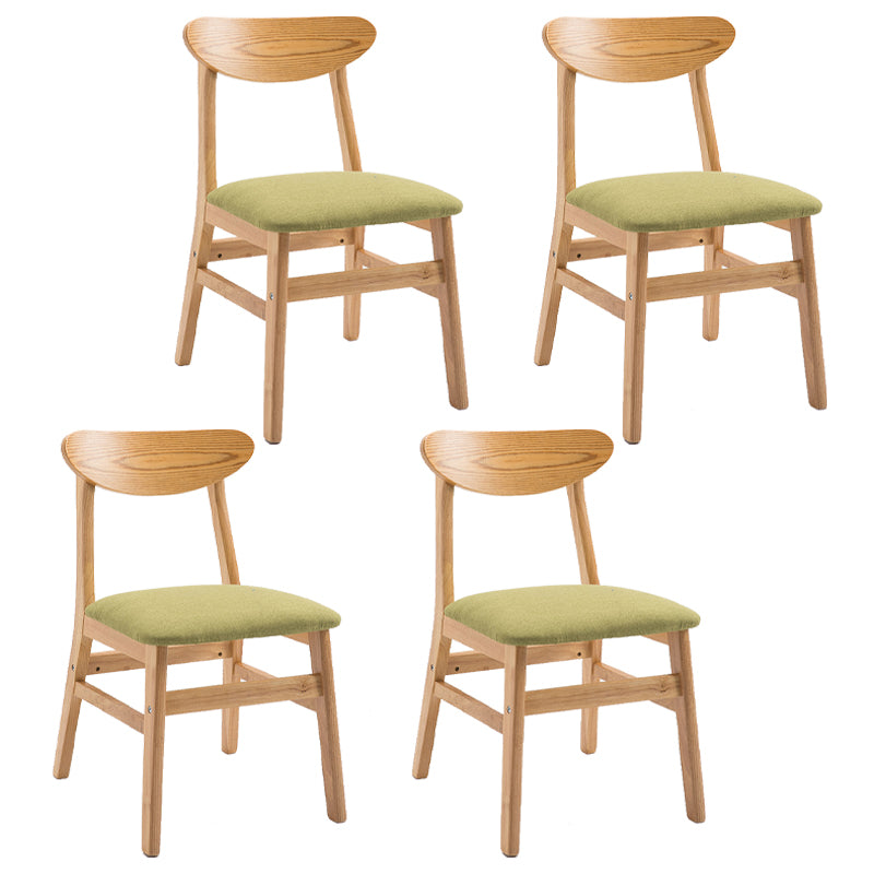 Chaise d'appoint à la maison contemporaine, chaise de salle à manger en bois à dossier ouvert rembourrée