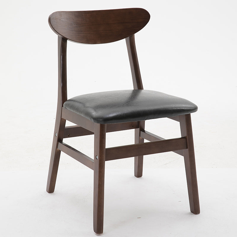 Chaise d'appoint à la maison contemporaine, chaise de salle à manger en bois à dossier ouvert rembourrée