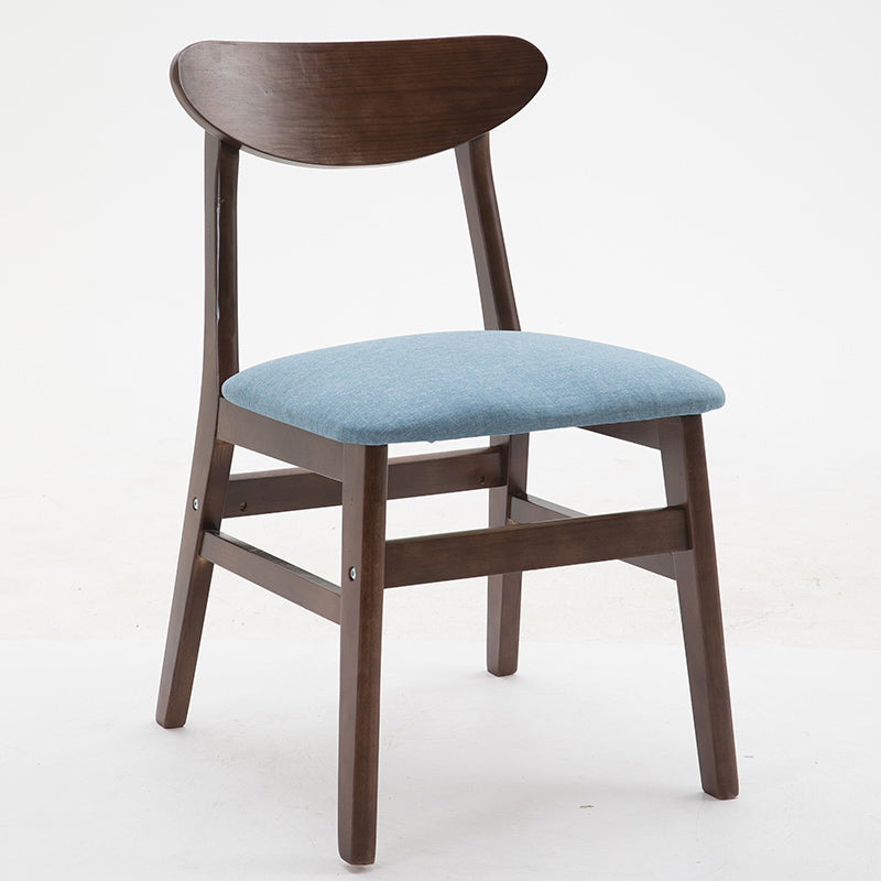 Chaise d'appoint à la maison contemporaine, chaise de salle à manger en bois à dossier ouvert rembourrée