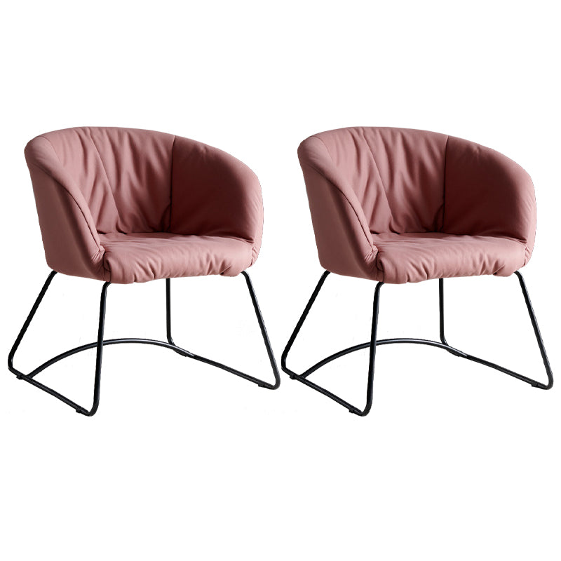 Modern Black Solid Back Dining Arm Chair Metal Kitchen Dining Arm Chair