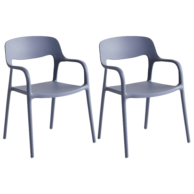 Plastic Stackable Dining Chair Contemporary Design Multicolor Arm Chair