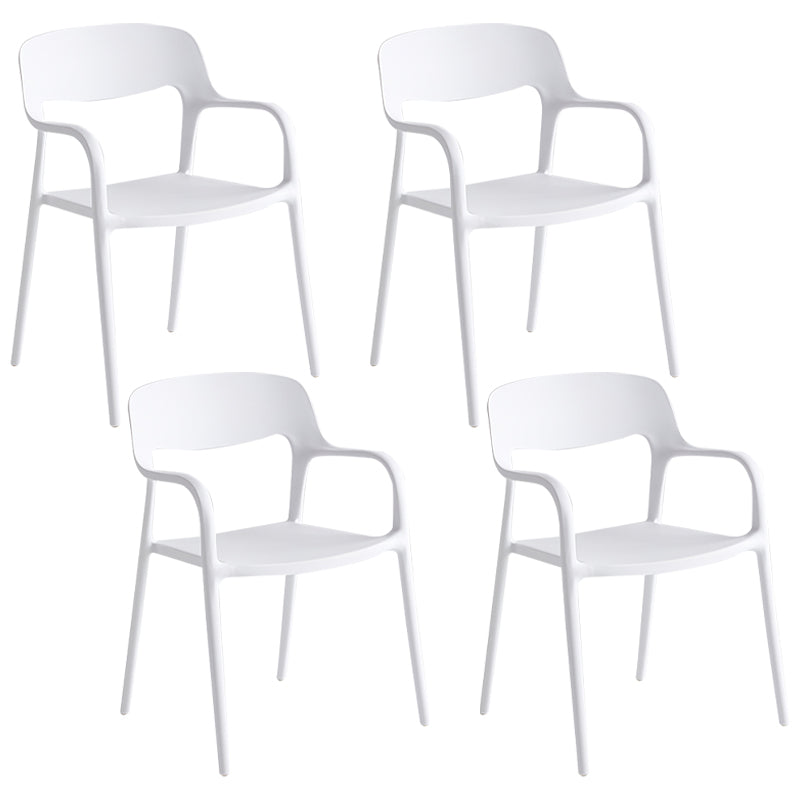 Plastic Stackable Dining Chair Contemporary Design Multicolor Arm Chair
