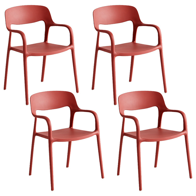 Plastic Stackable Dining Chair Contemporary Design Multicolor Arm Chair
