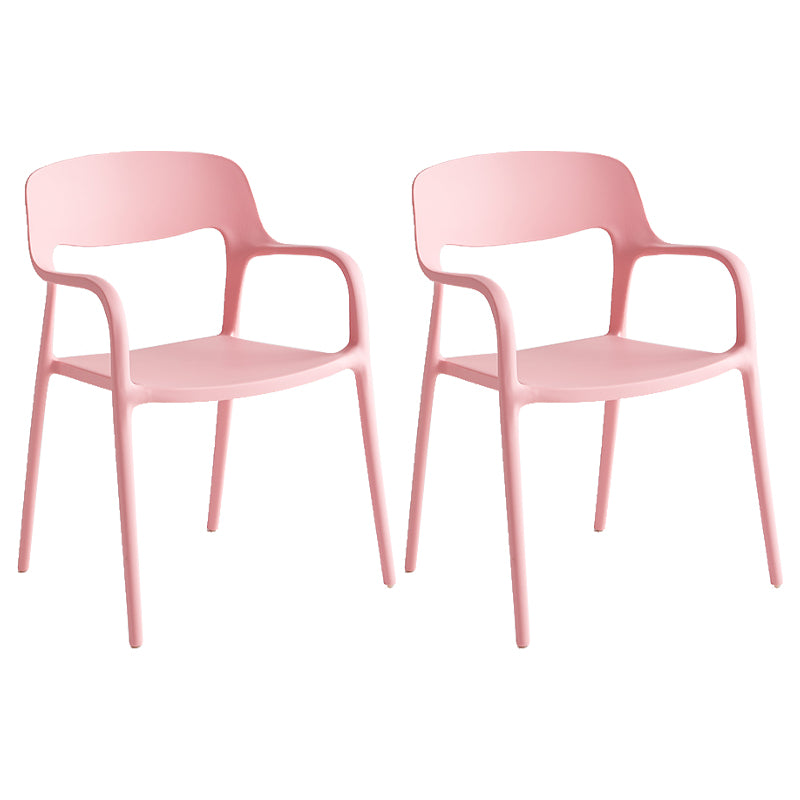 Plastic Stackable Dining Chair Contemporary Design Multicolor Arm Chair