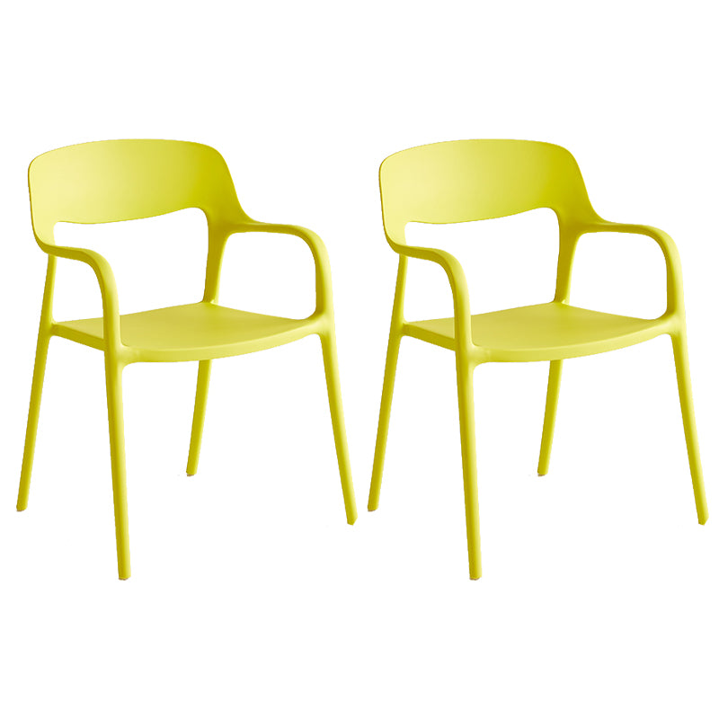 Plastic Stackable Dining Chair Contemporary Design Multicolor Arm Chair