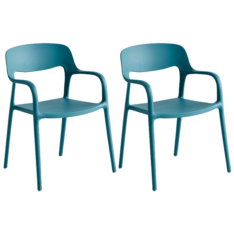 Plastic Stackable Dining Chair Contemporary Design Multicolor Arm Chair