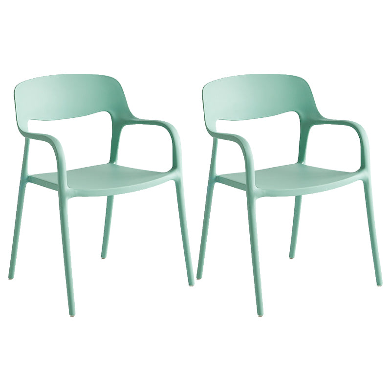 Plastic Stackable Dining Chair Contemporary Design Multicolor Arm Chair