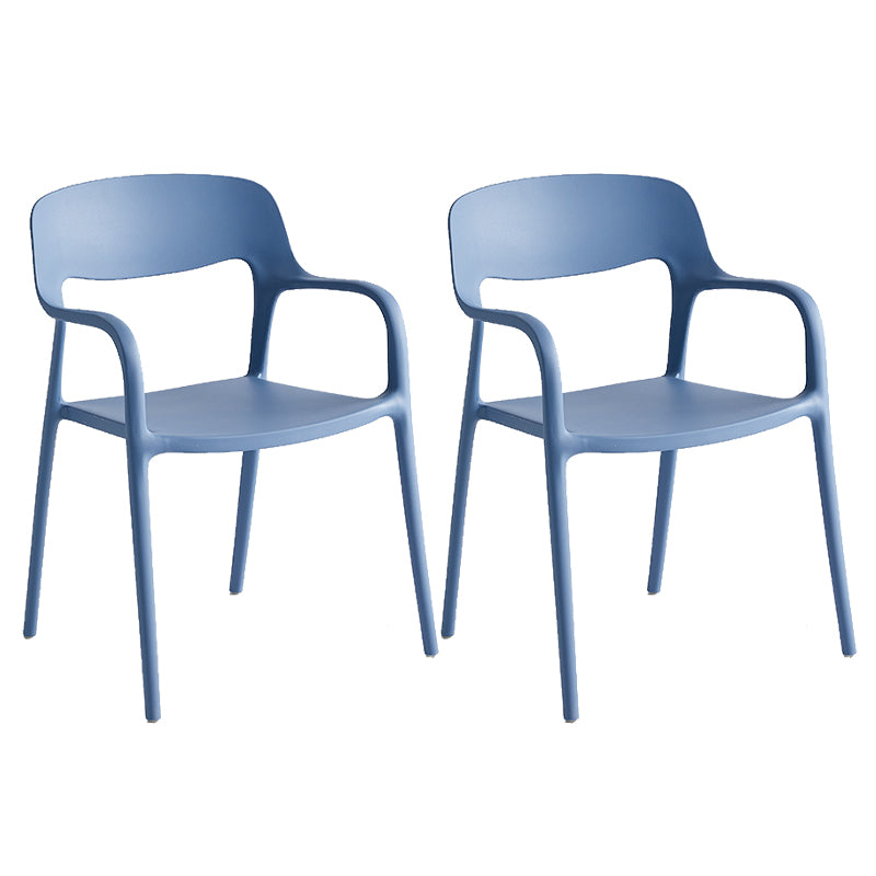 Plastic Stackable Dining Chair Contemporary Design Multicolor Arm Chair