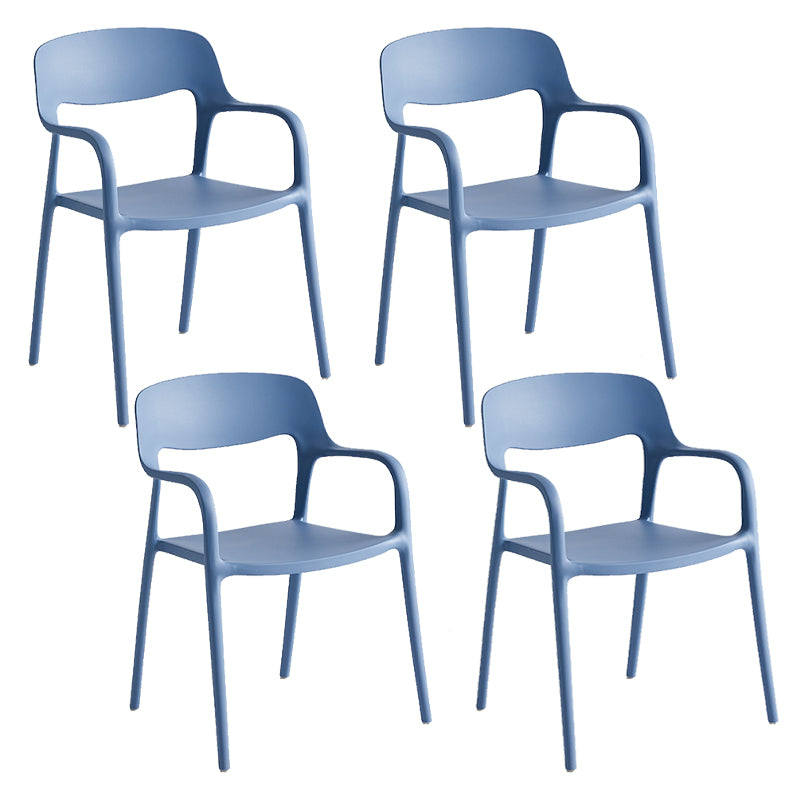 Plastic Stackable Dining Chair Contemporary Design Multicolor Arm Chair