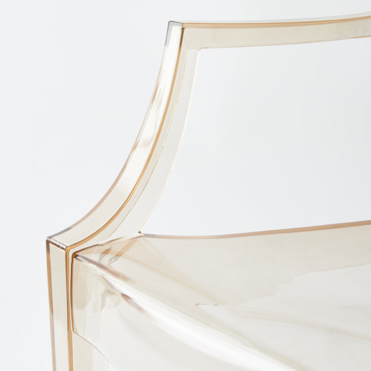 Chaise de salle à manger contemporaine en plastique, chaise latérale à dossier ouvert avec 4 pieds pour usage domestique